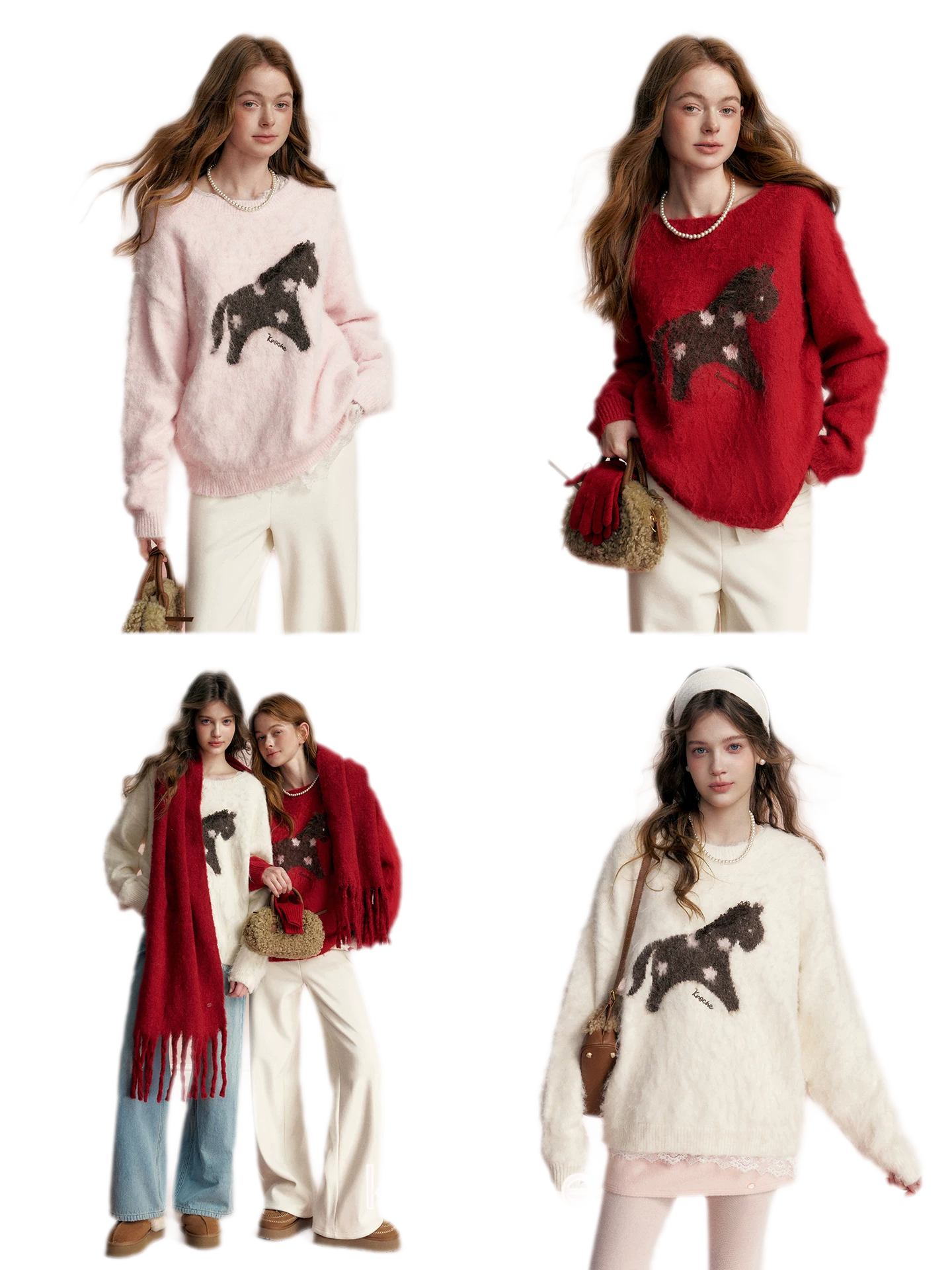 Brushed Horse Jacquard Sweater