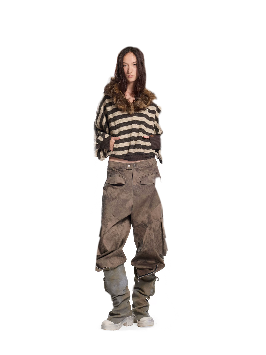 Washed Twill Wide-Leg Pants