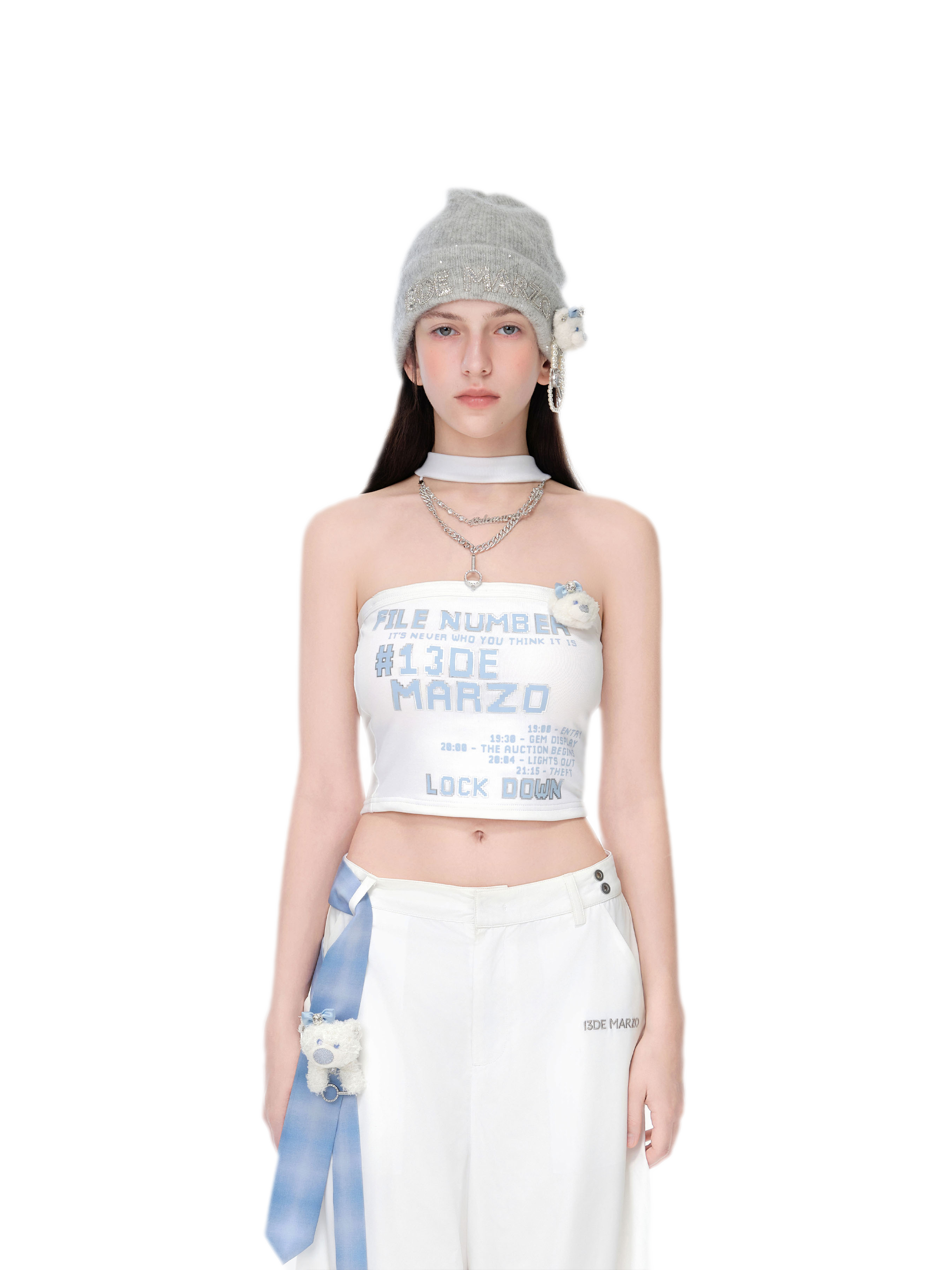 Silver Chain Bustier Top