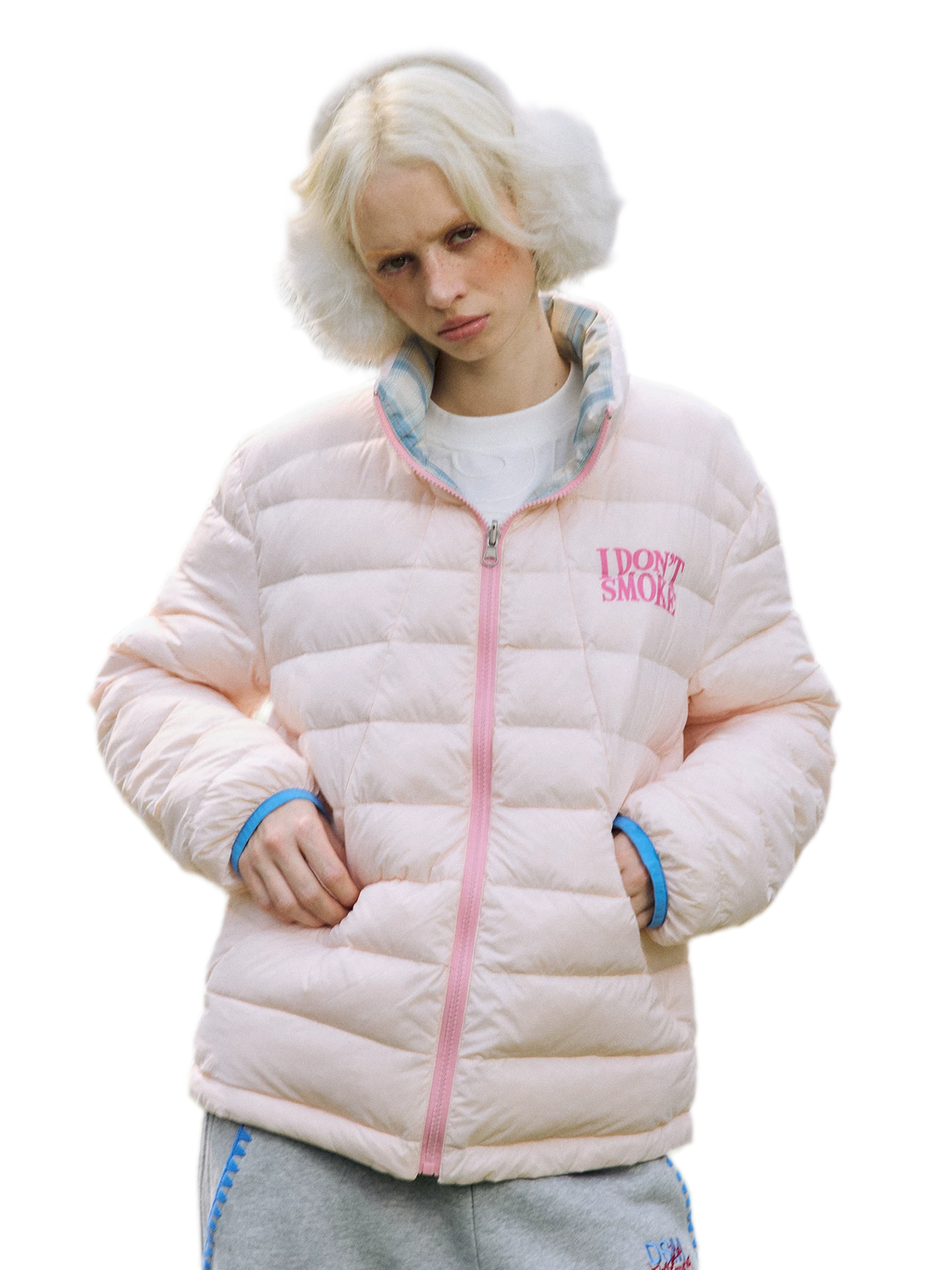 Reversible Plaid Lightweight Down Jacket