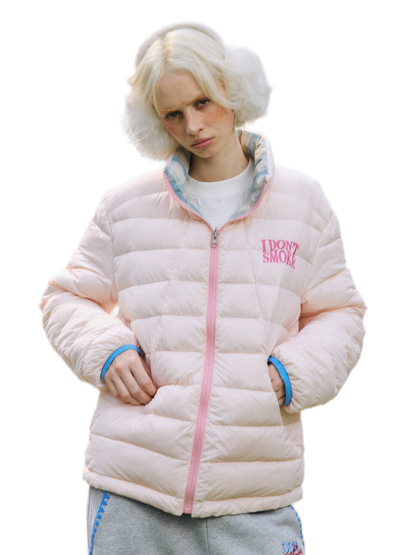 Reversible Plaid Lightweight Down Jacket