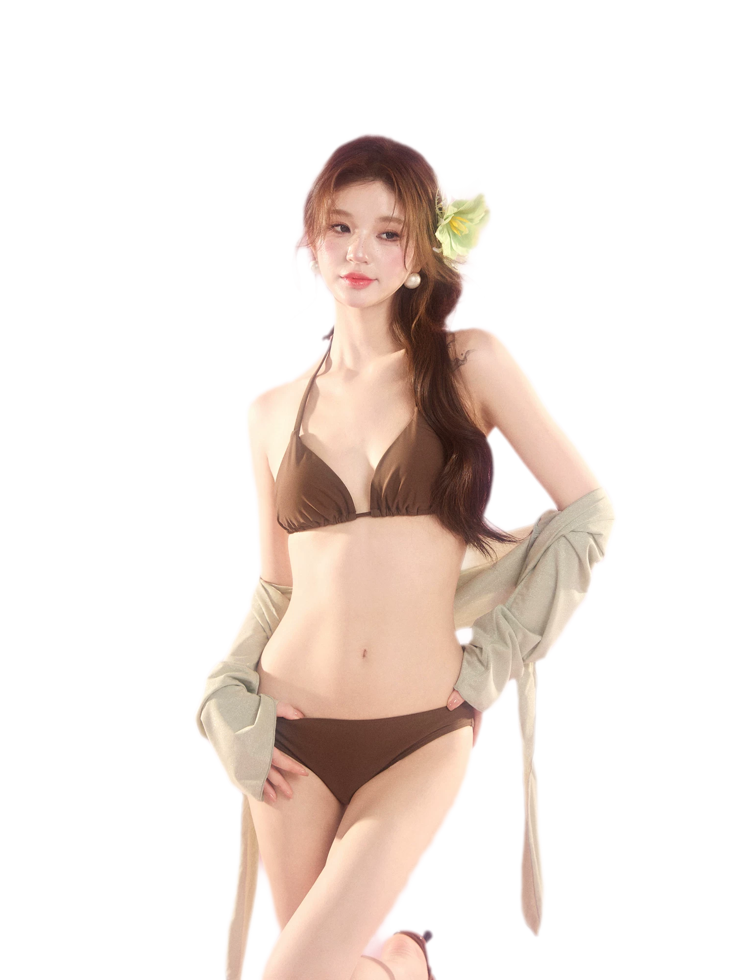 Tie-Front Four-Piece Swim Set