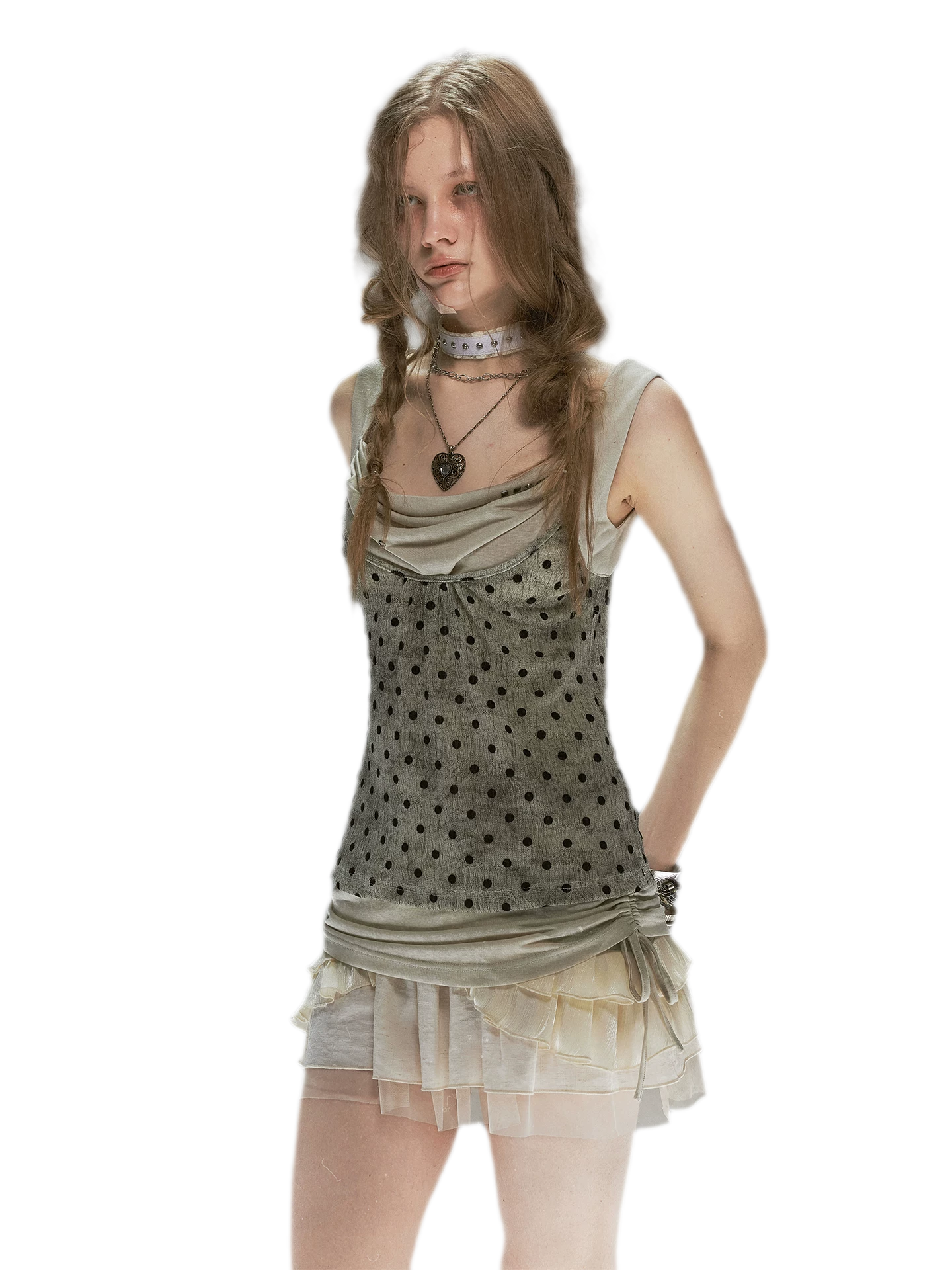 Vintage Flocked Cowl Camisole