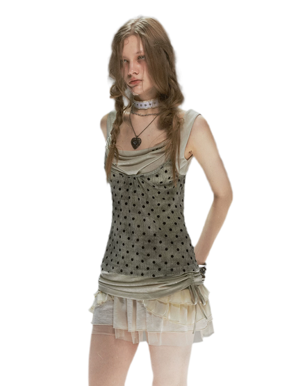 Vintage Flocked Cowl Camisole