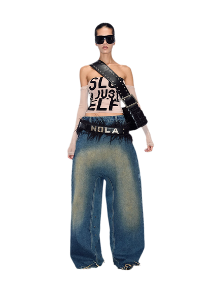 Black Waist Fur Belt