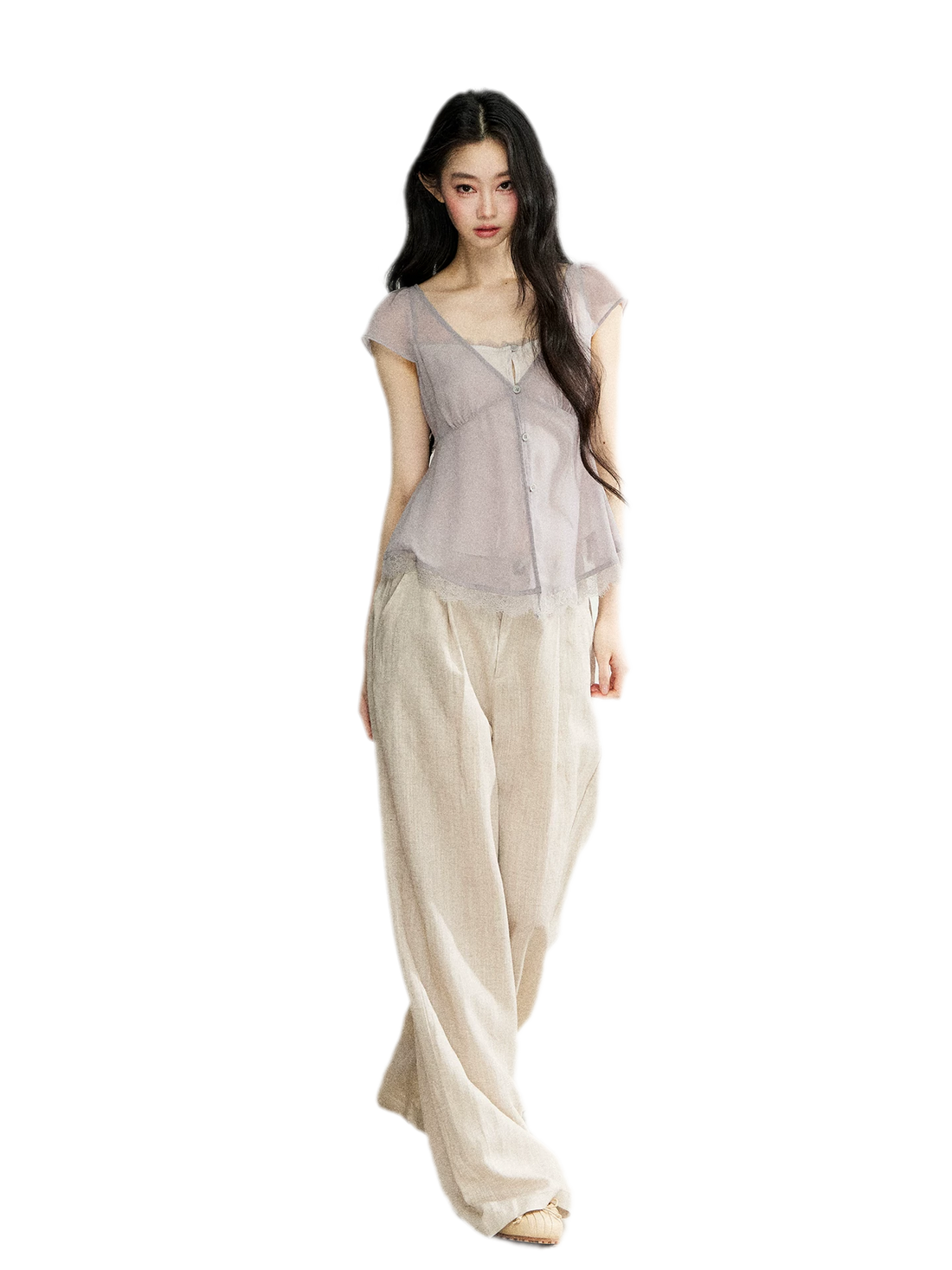 7SHIFTIN Linen Blend Wide Pants – view 2