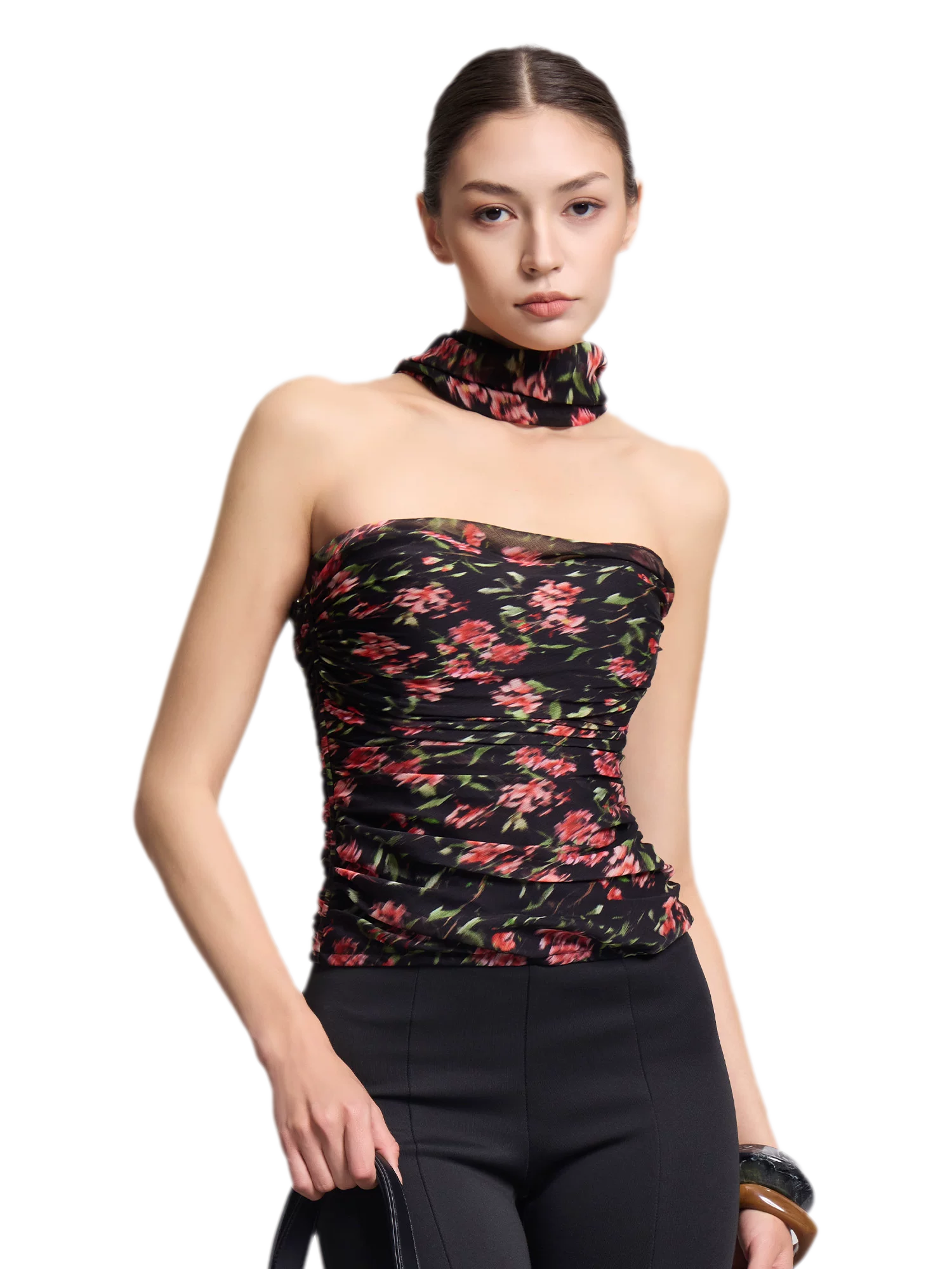 Ruched Strapless Bustier Top
