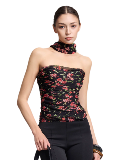 Ruched Strapless Bustier Top