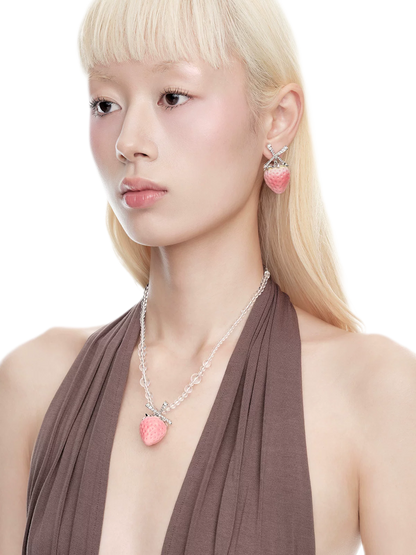 Crystal Pearl Strawberry Necklace