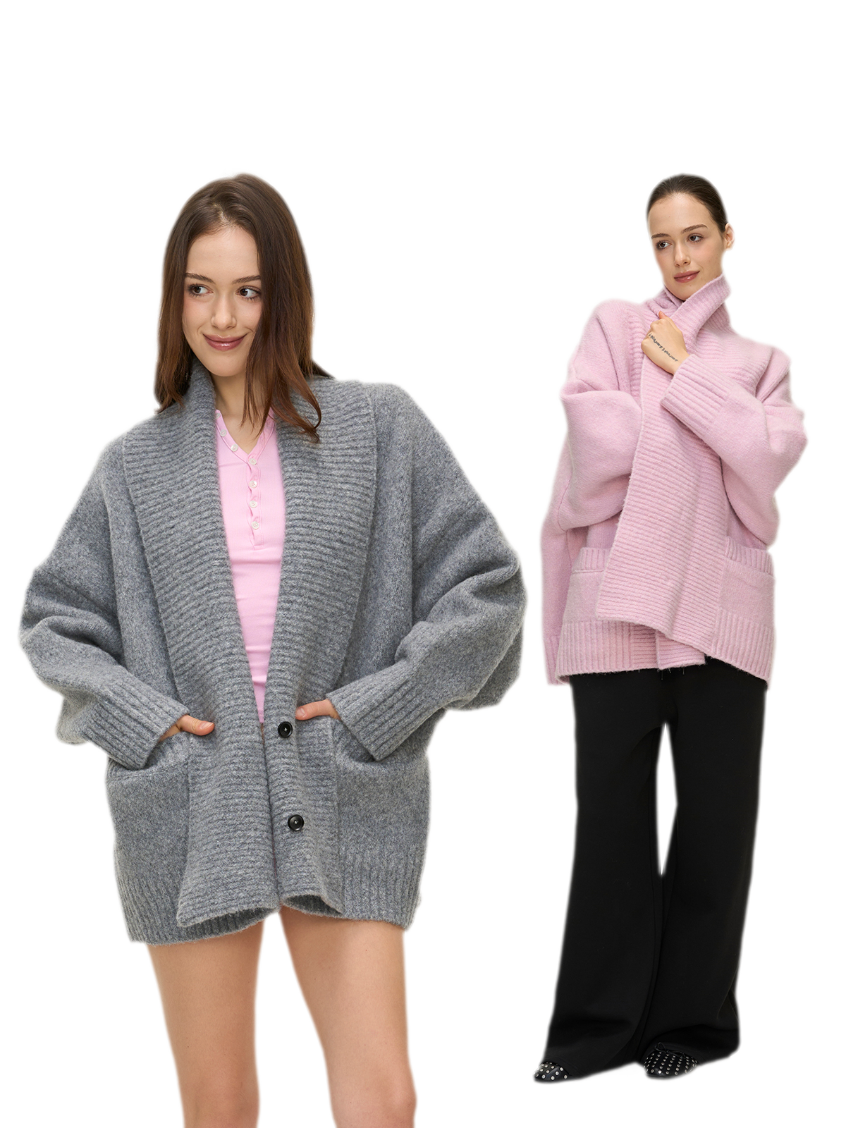 Dense Knit Shawl Cardigan