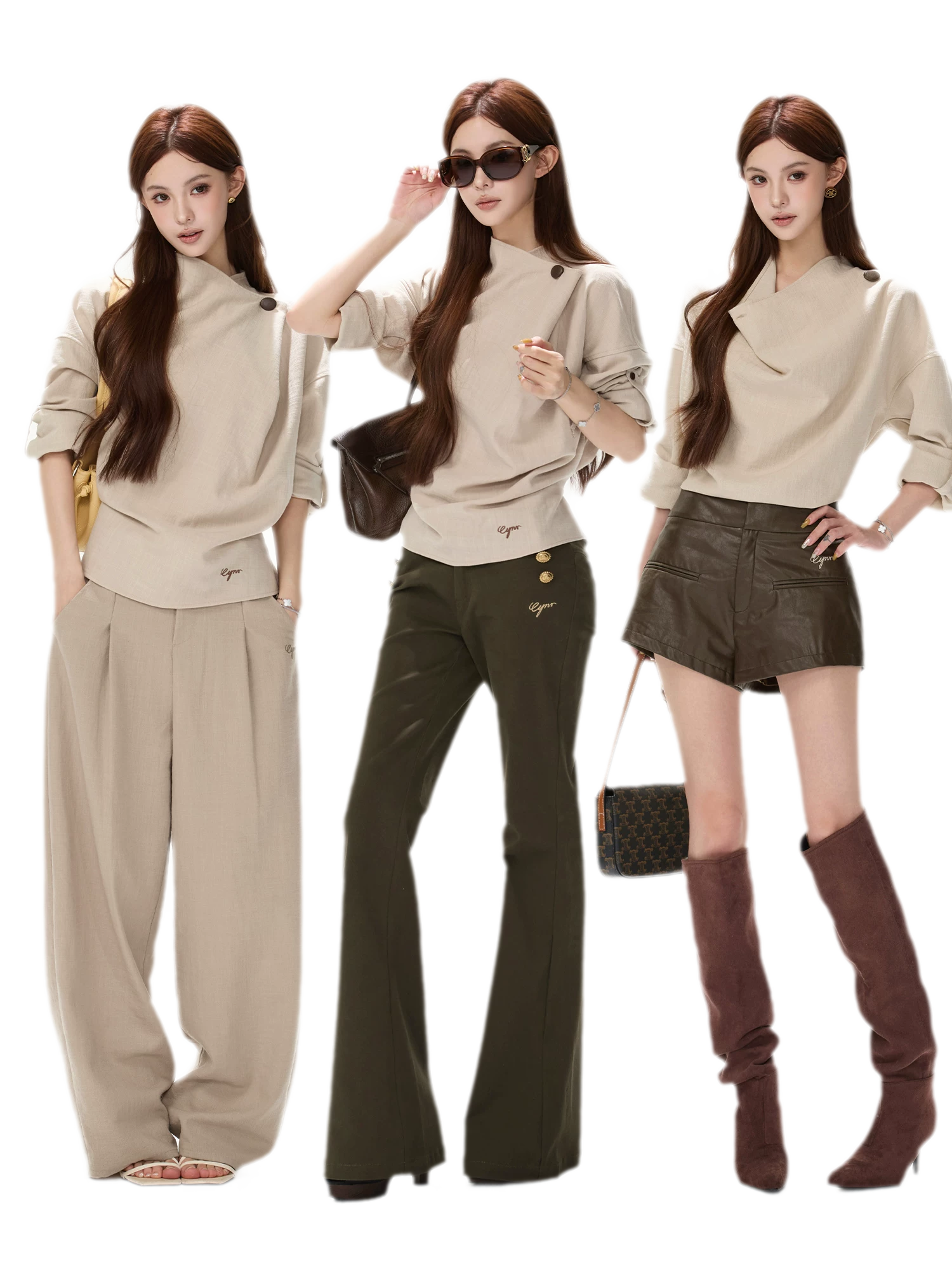 Textured Draped Oversized Shirt
