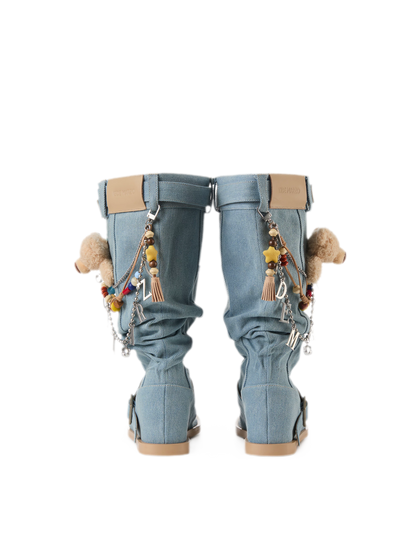 Denim Bear Platform Sandals