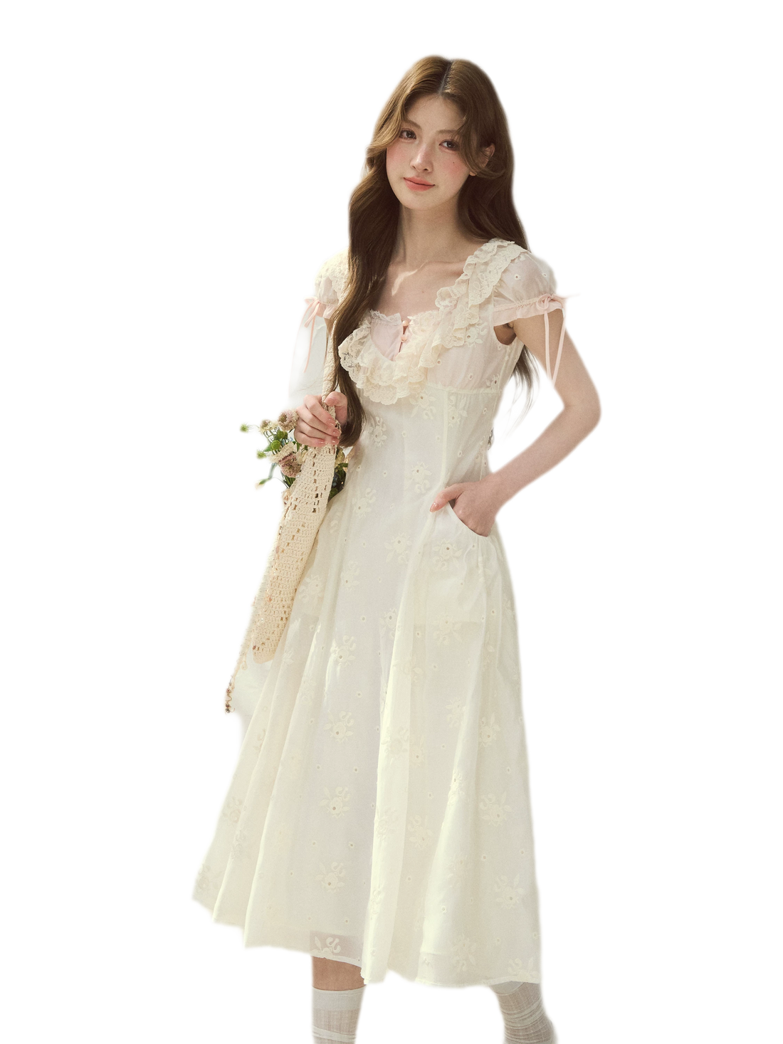 Shell Diary Embroidered Dress