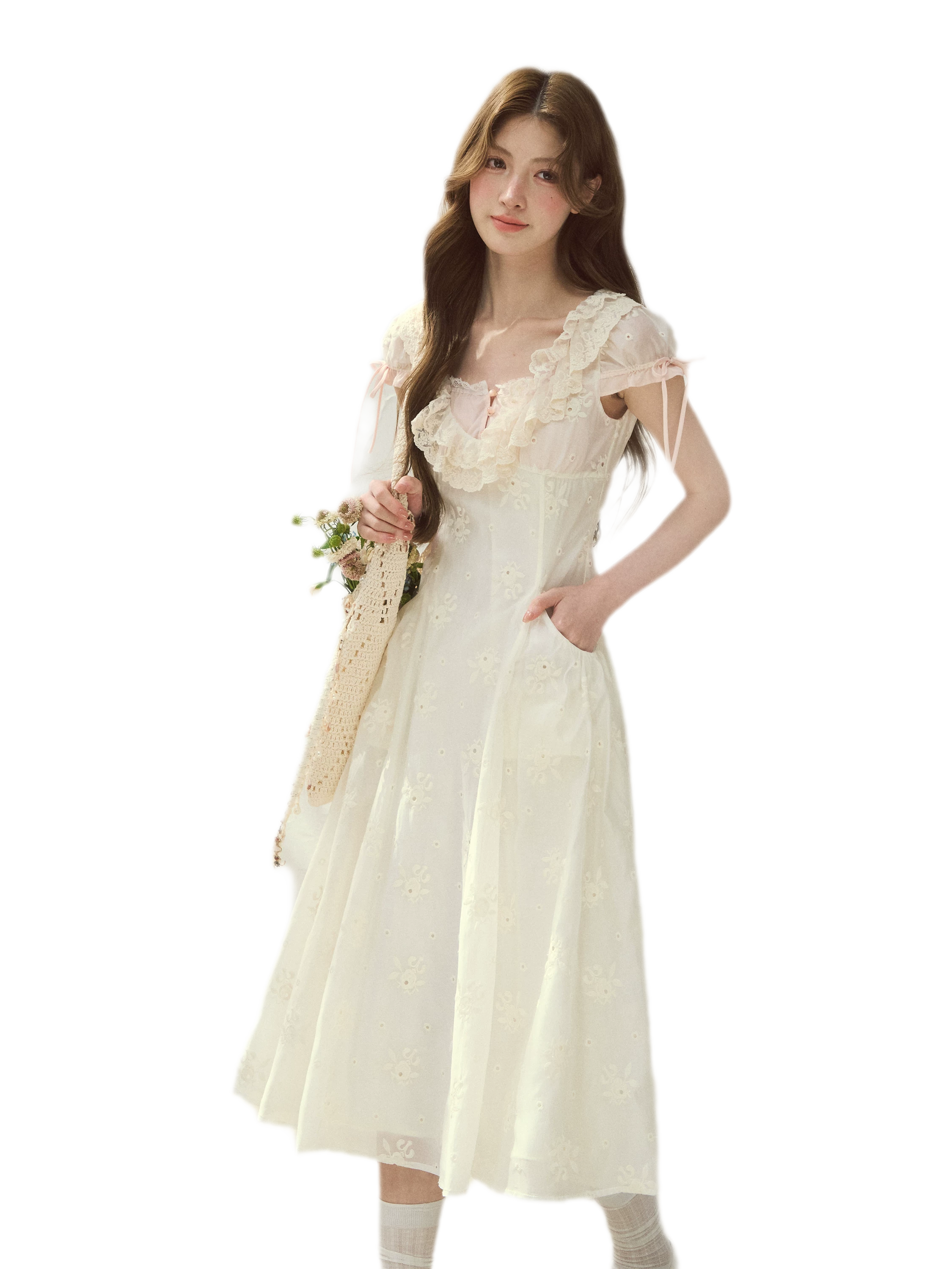 Shell Diary Embroidered Dress