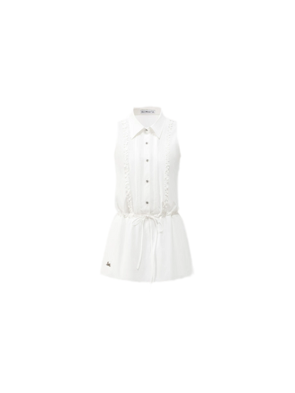 Lace Trim Shirt Dress