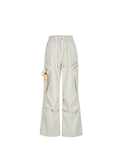 Fleece-Lined Drawstring Cargo Pants