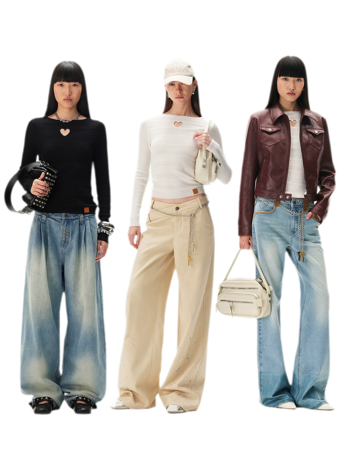 Wool Heart Cutout Knit Tee