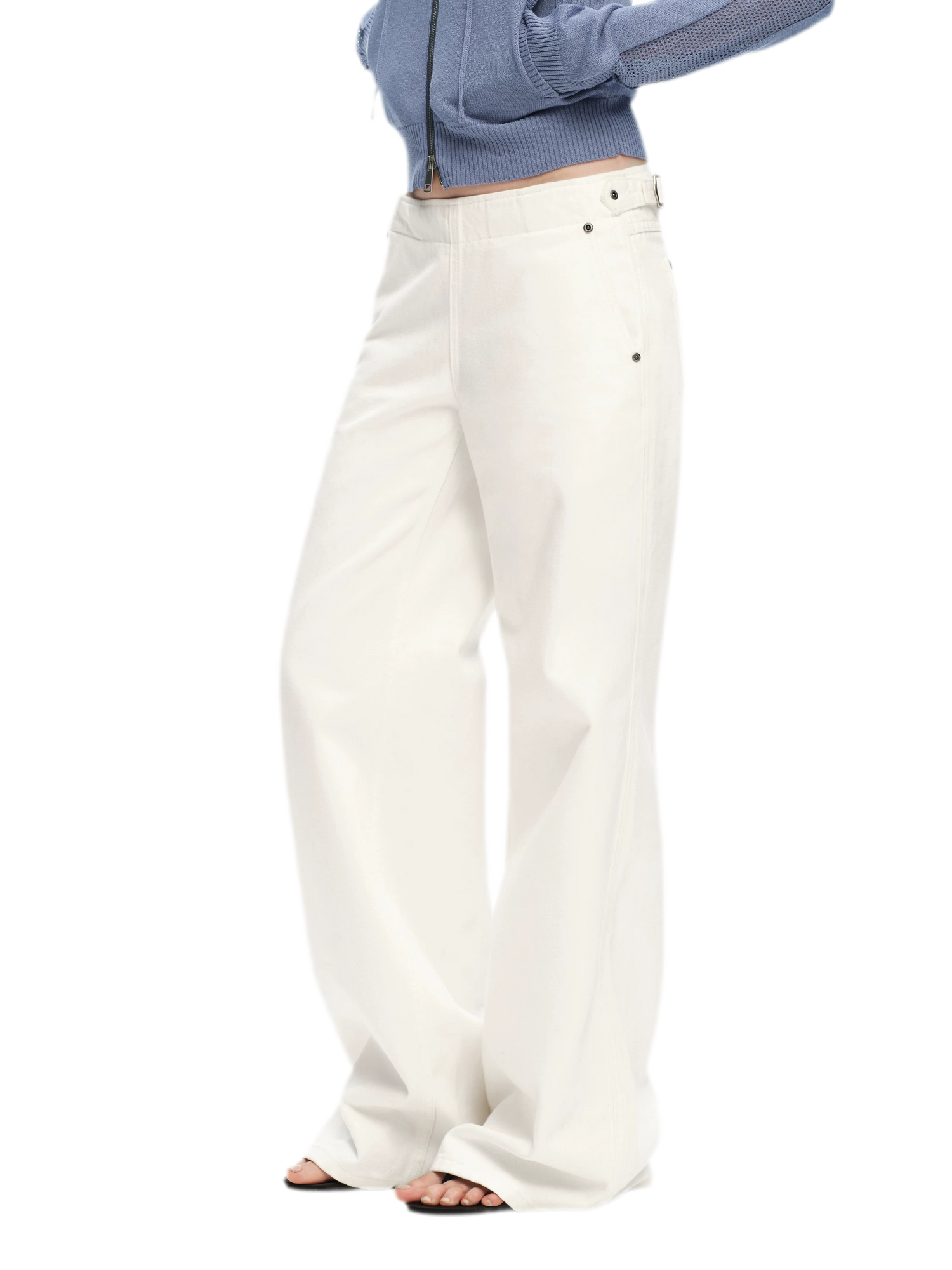 Pure Cotton Wide-Leg Jeans