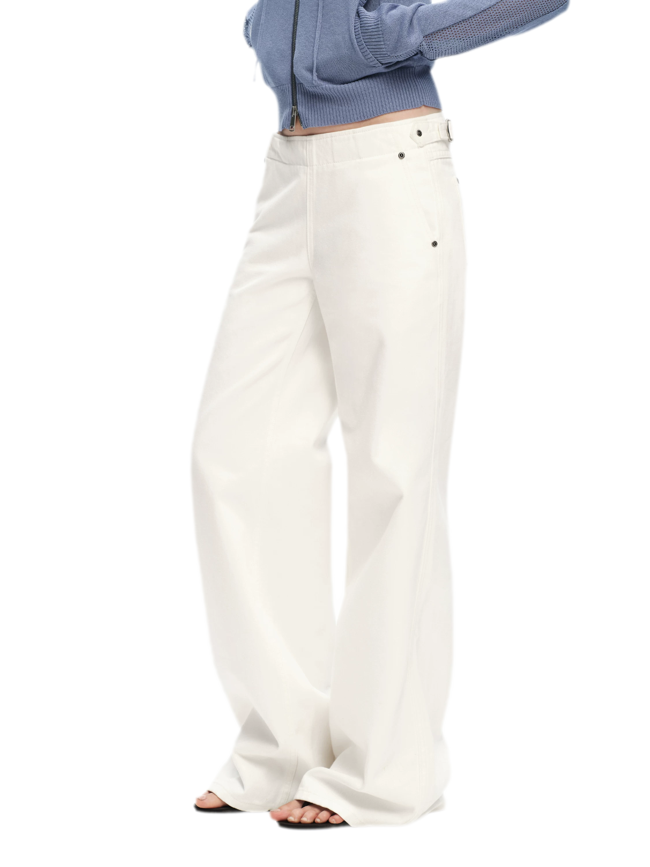 Pure Cotton Wide-Leg Jeans