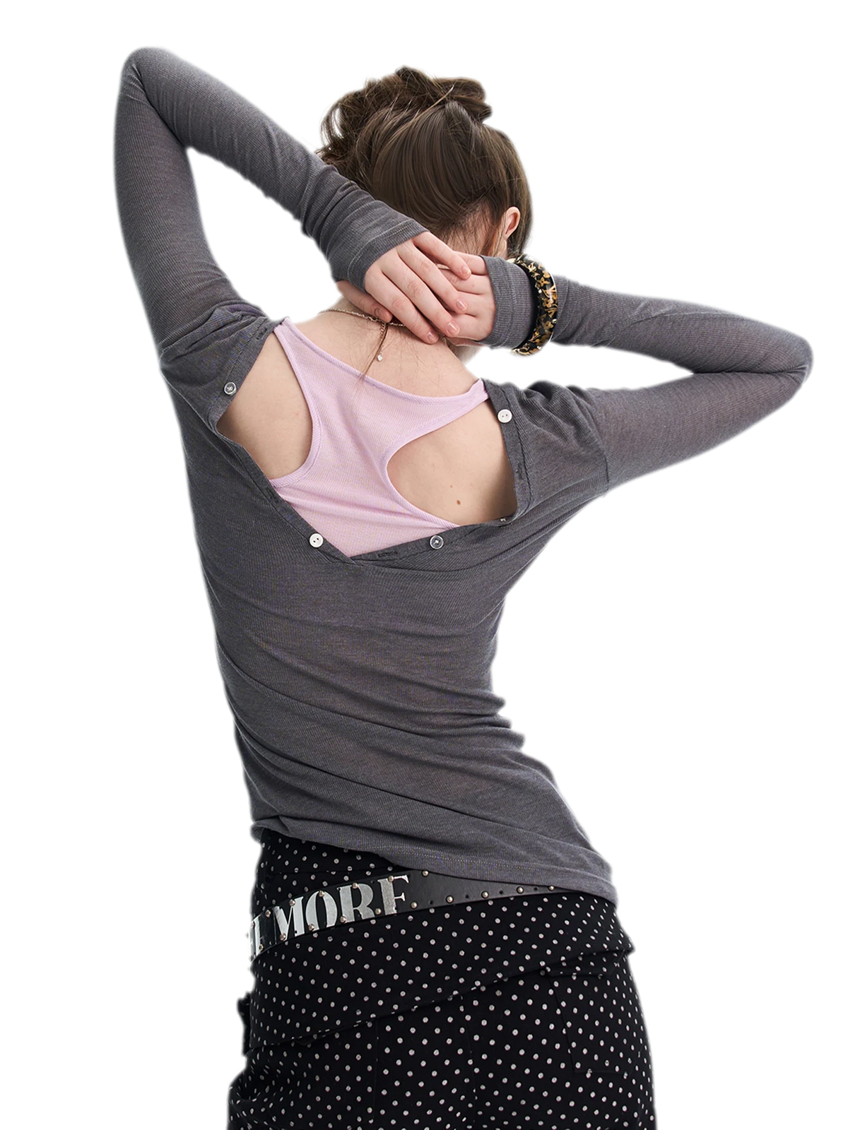 T-shirt stampata slim fit a maniche lunghe