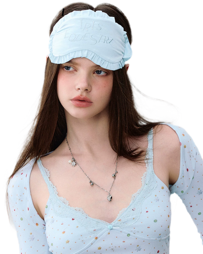 French Ruffle Embroidered Sleep Eye Mask