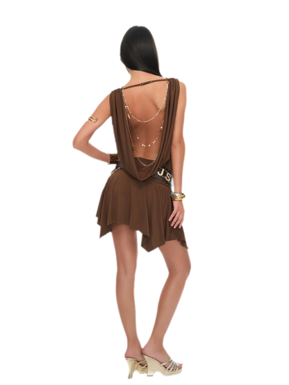 U-Neck Irregular Hem Sleeveless Dress