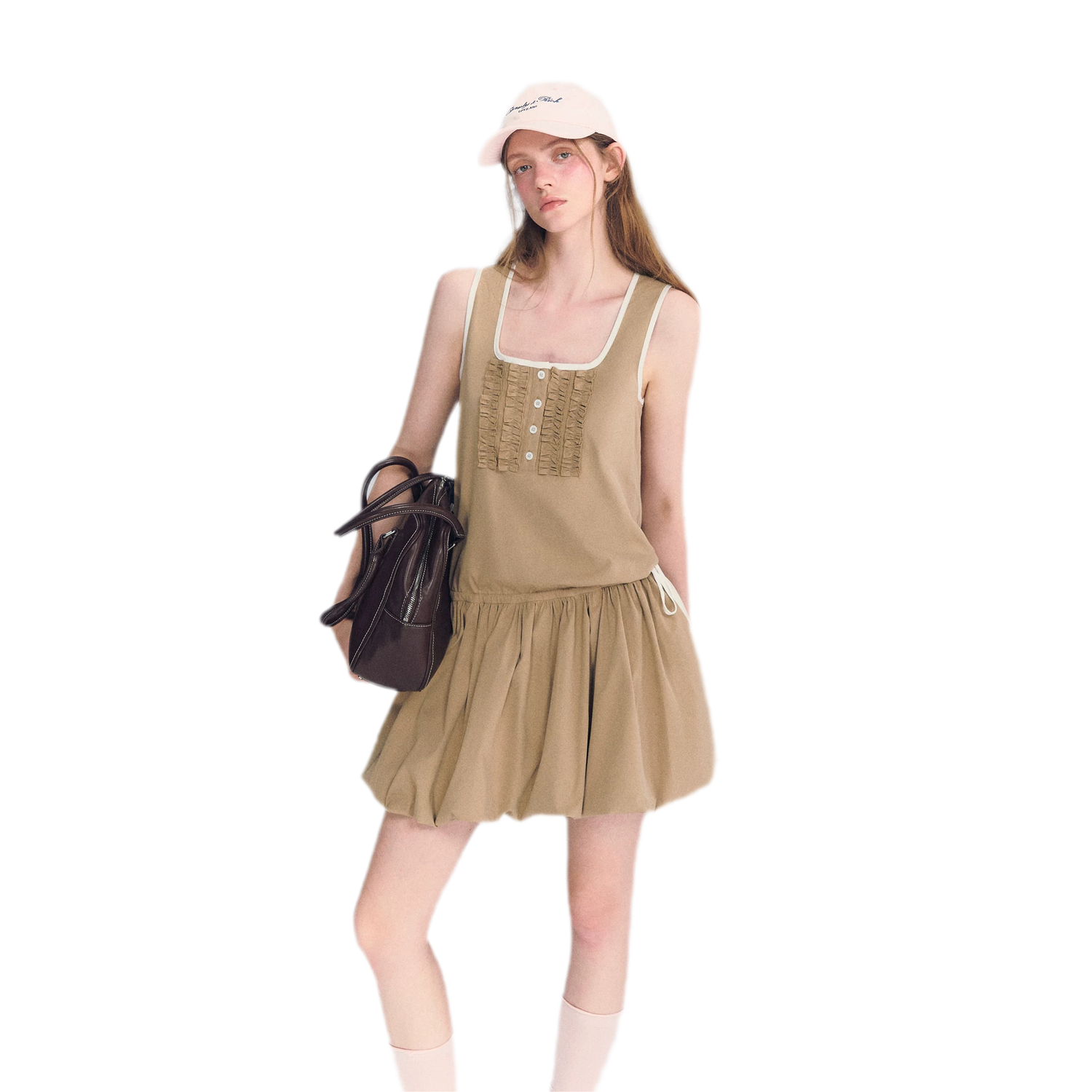 Ruched Lace Bubble Dress