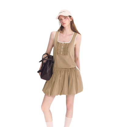 Ruched Lace Bubble Dress