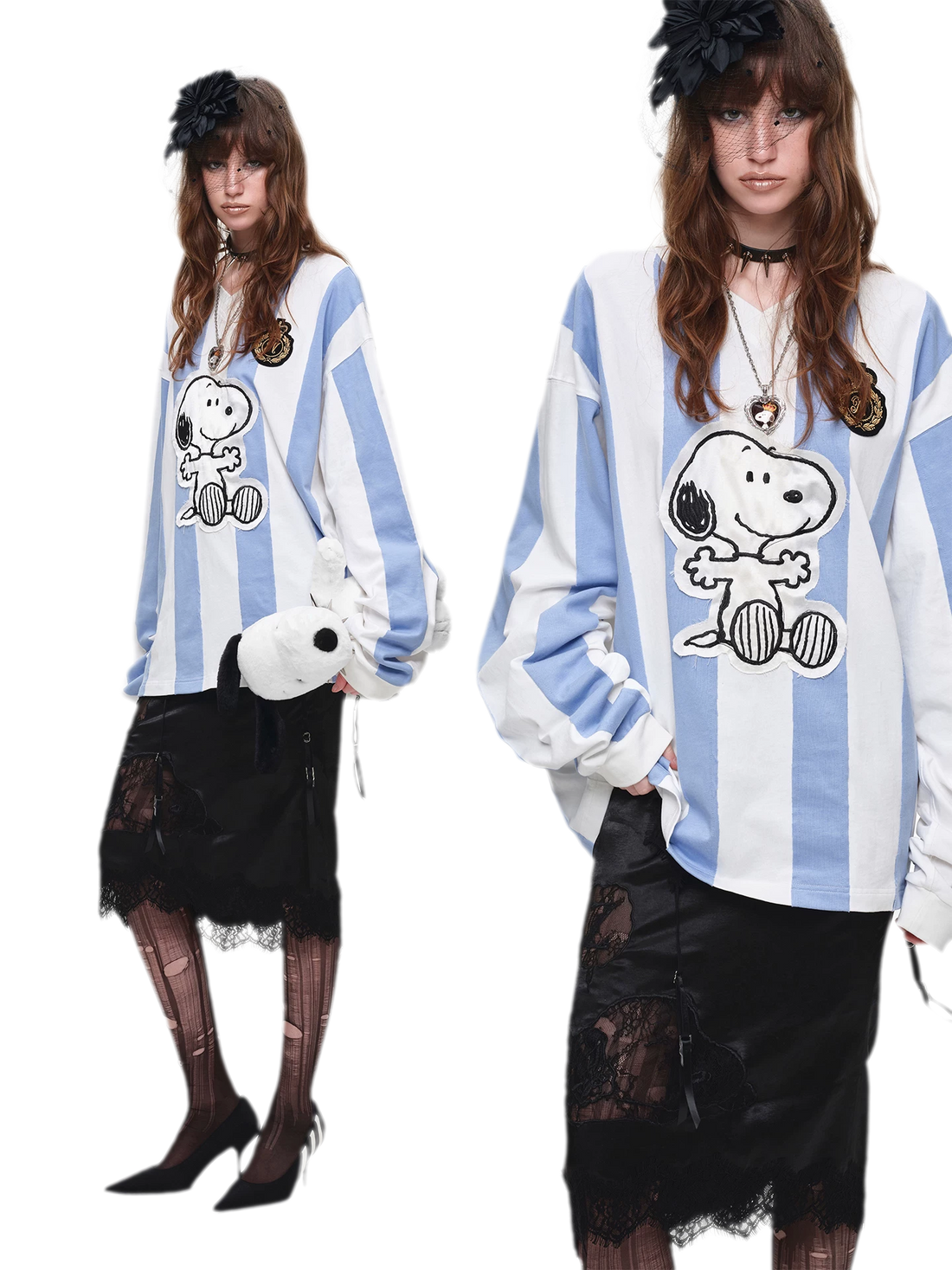 Retro Embroidered Striped T-Shirt