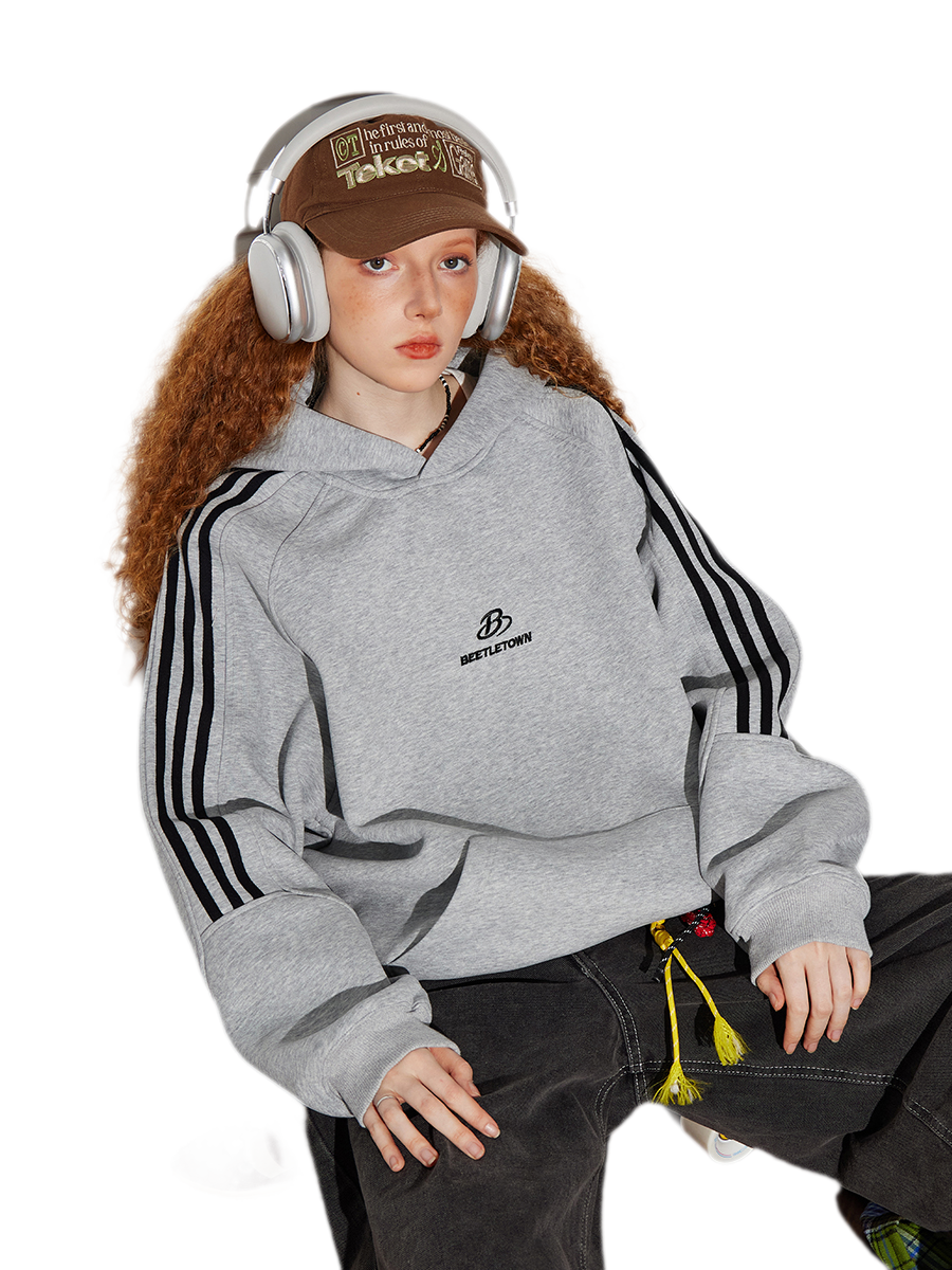 Striped Oversized Pullover Hoodie