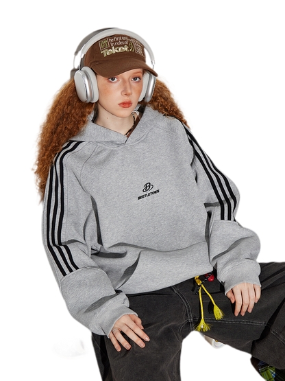Striped Oversized Pullover Hoodie