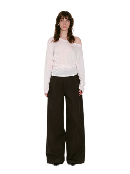 Lyocell Off-Shoulder Cropped Top
