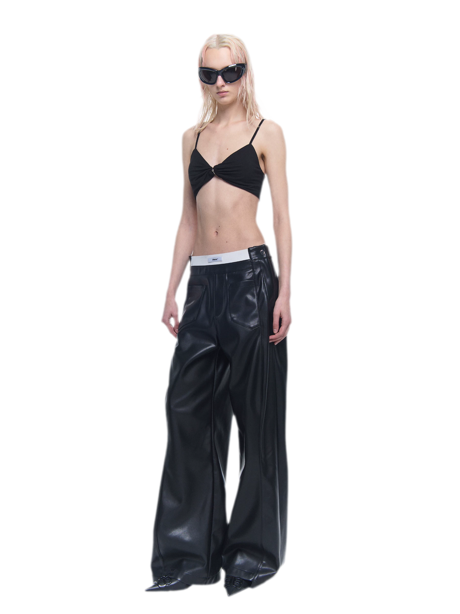 Metal Ring Gathered Bra