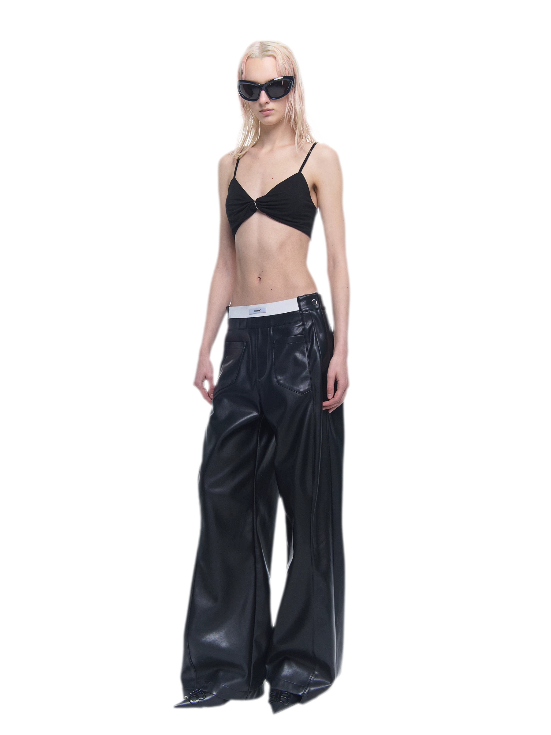 Metal Ring Gathered Bra