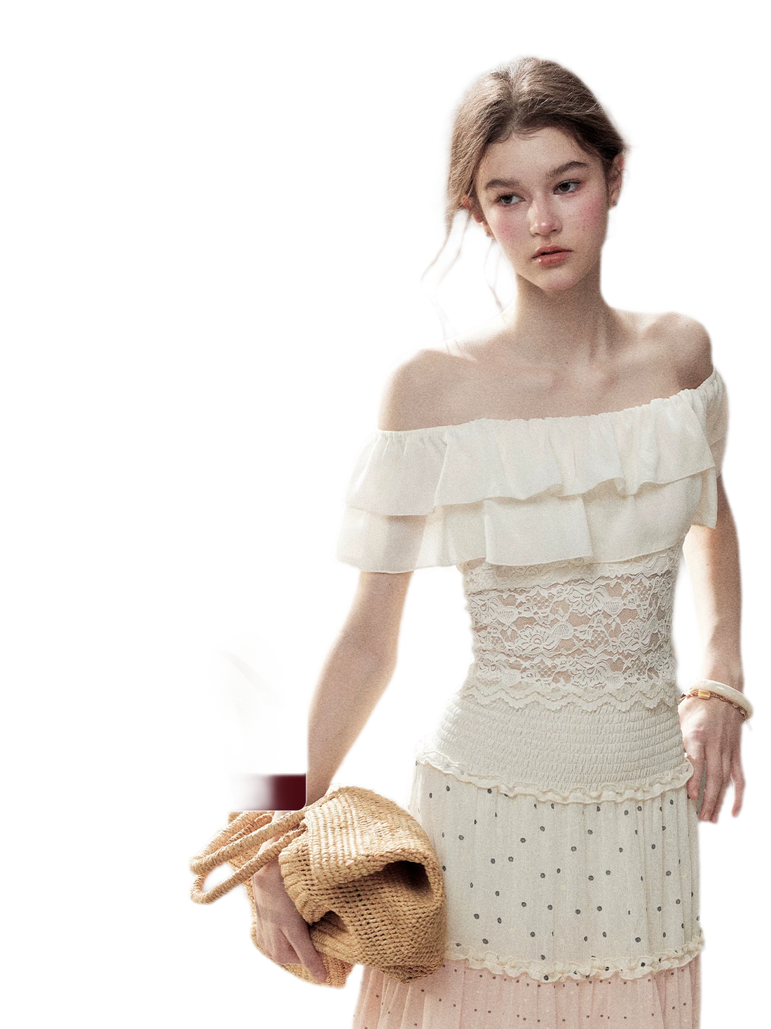 Ruffle Lace Off-Shoulder Top