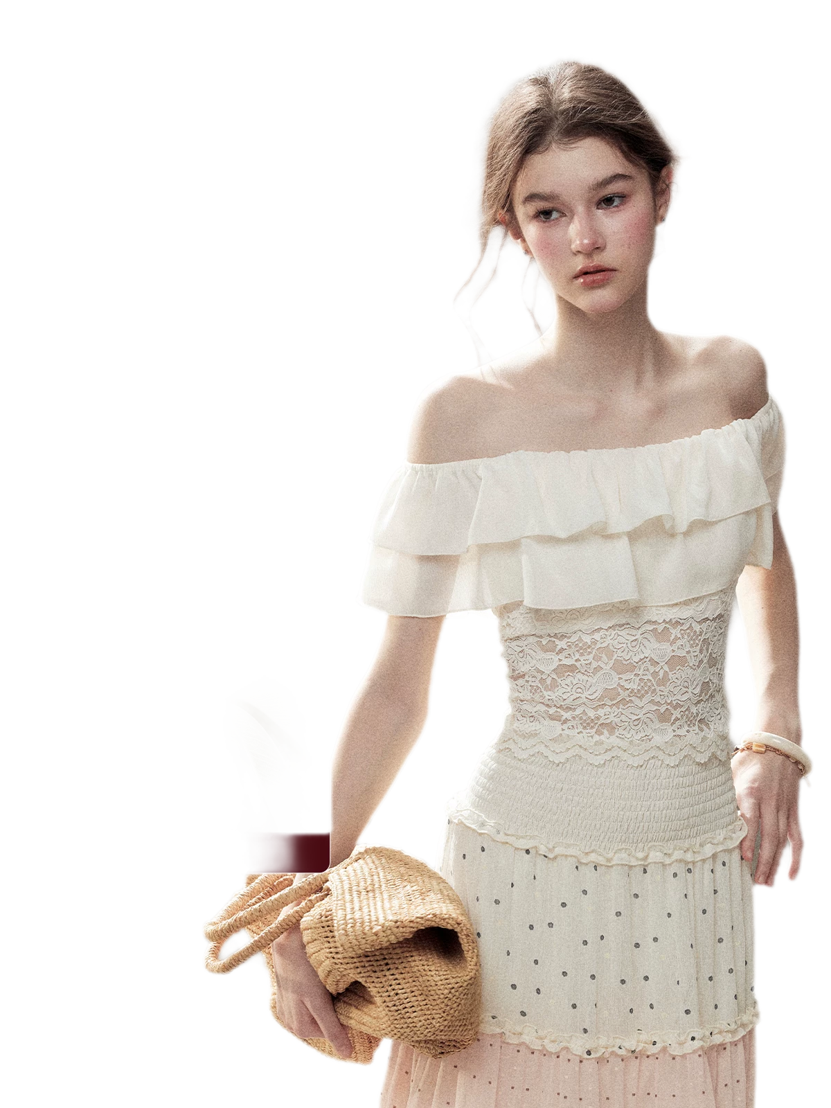 Ruffle Lace Off-Shoulder Top