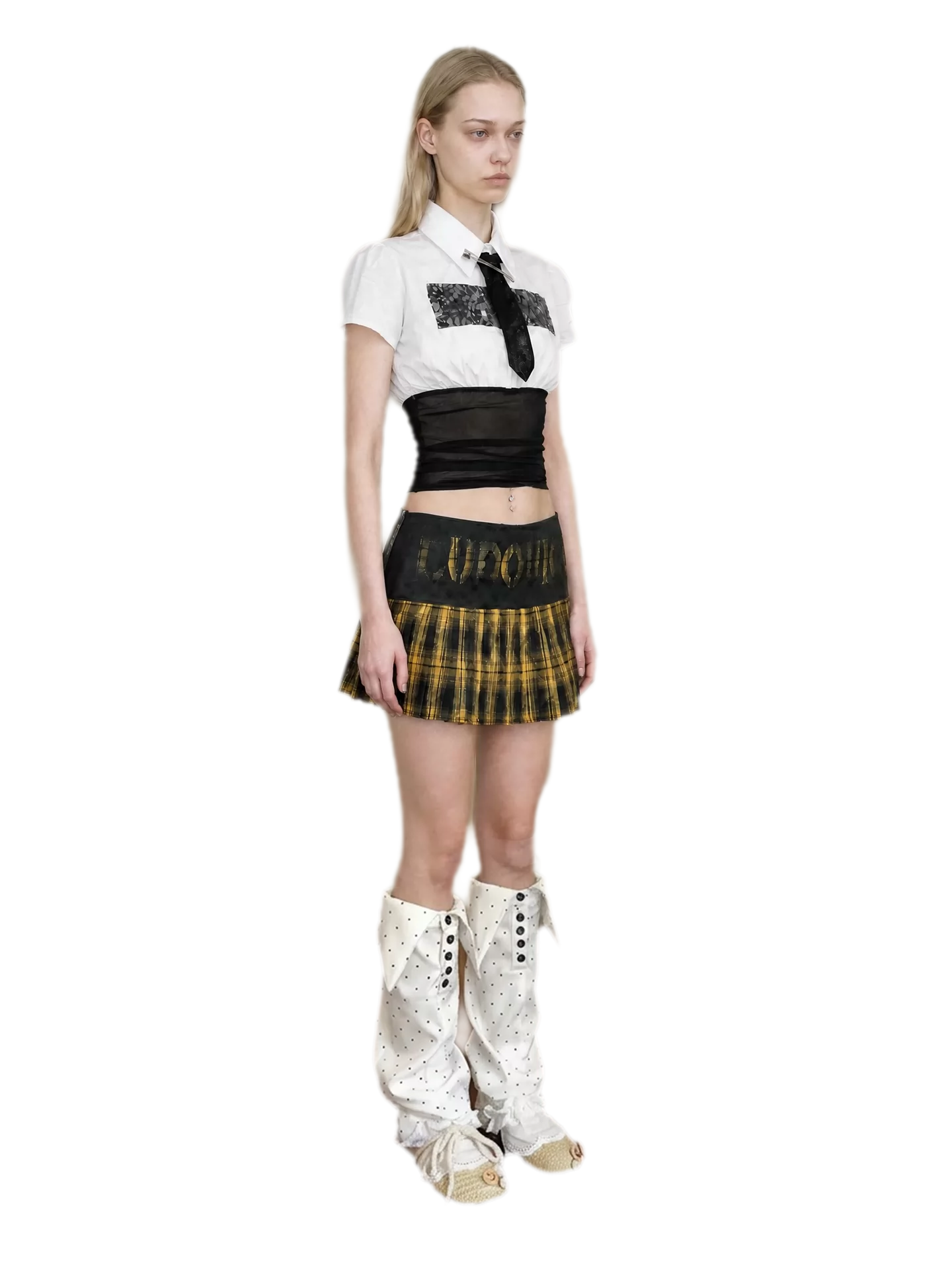 Plaid Pleated Low-Waist Mini Skirt