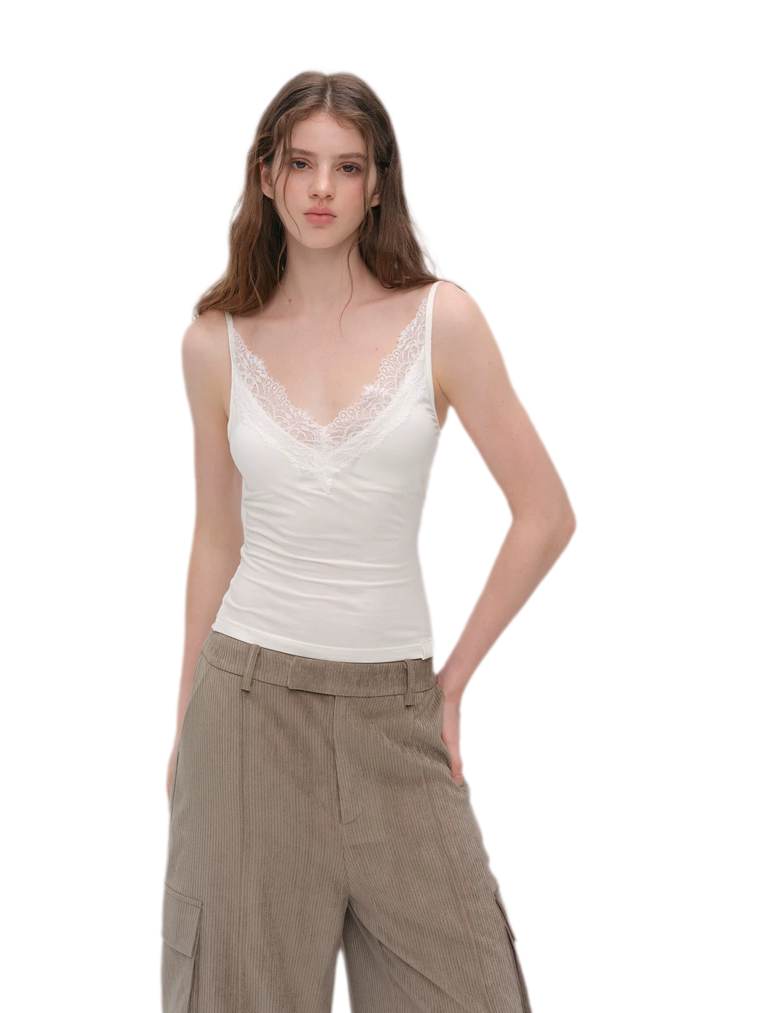 Lace Trim Built-In Bra Cami