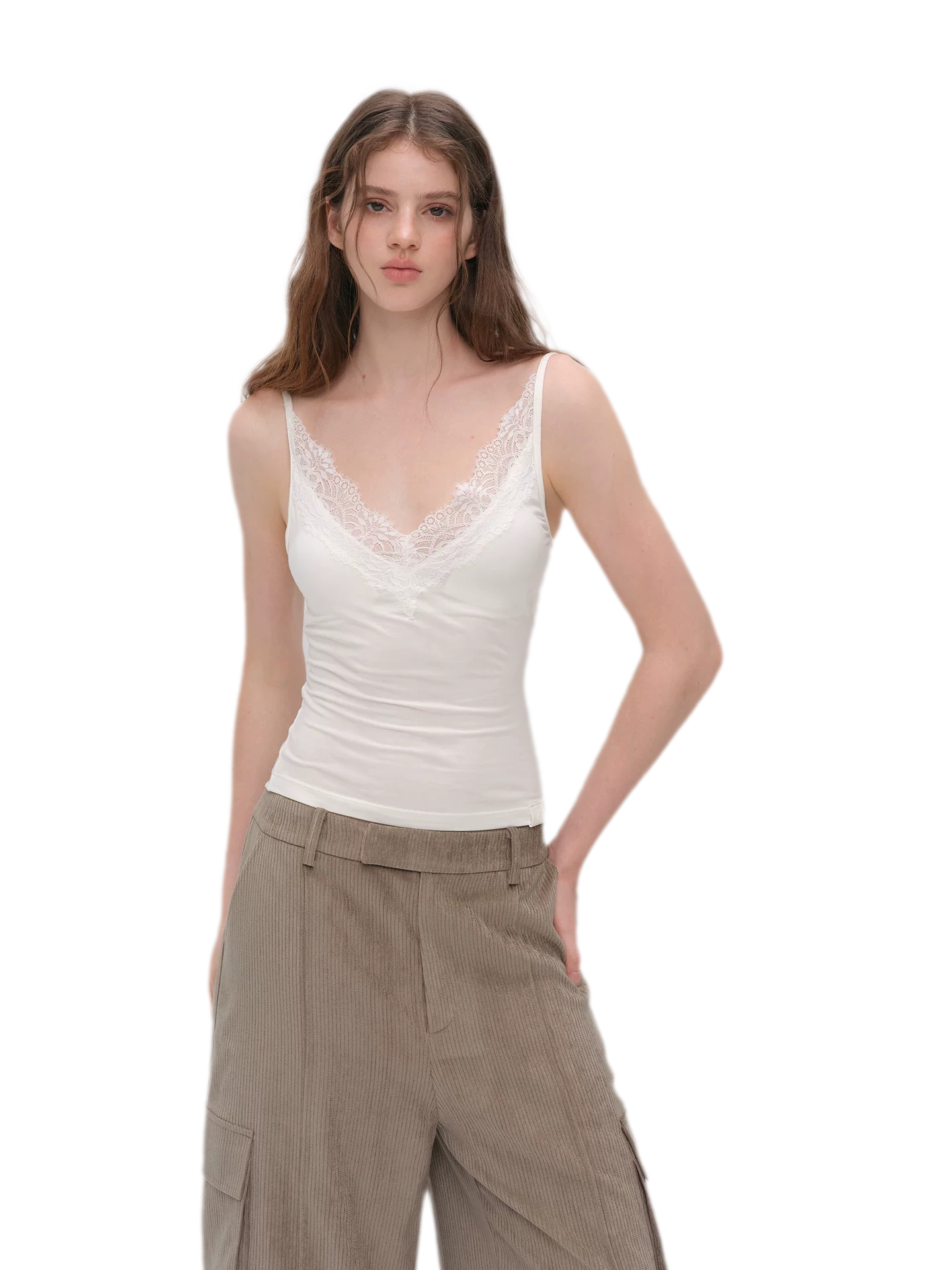 Lace Trim Built-In Bra Cami