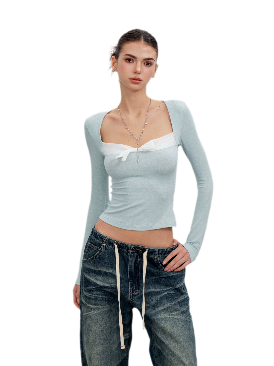 Square Neck Bow Top