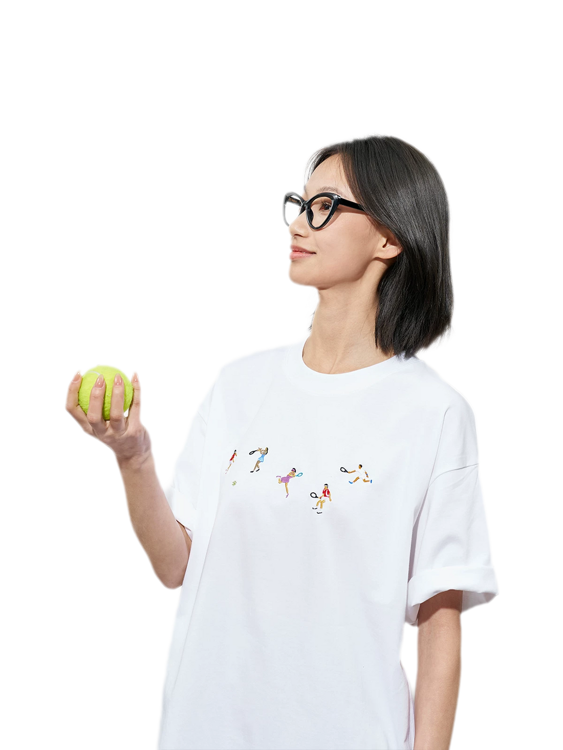 Hand Drawn Tennis Embroidery Tee