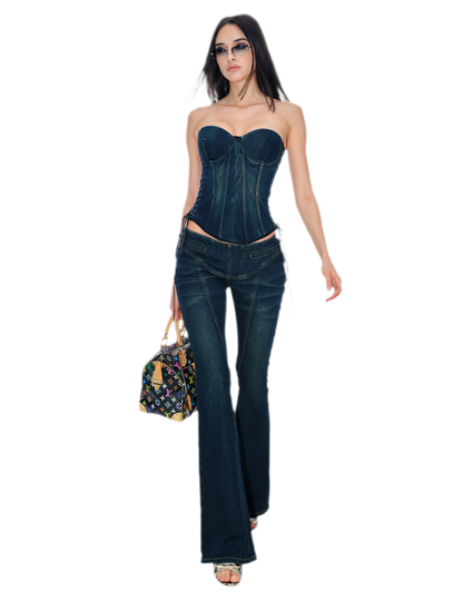 Adjustable Denim Bustier