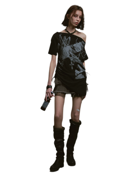 Distressed Punk Shoulder Tee