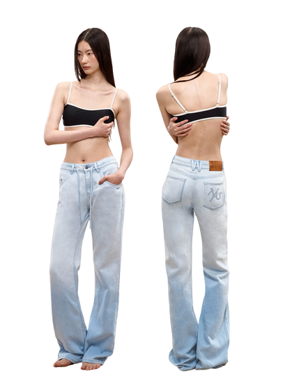 Summer Vacation Slim Straight Hemp Denim