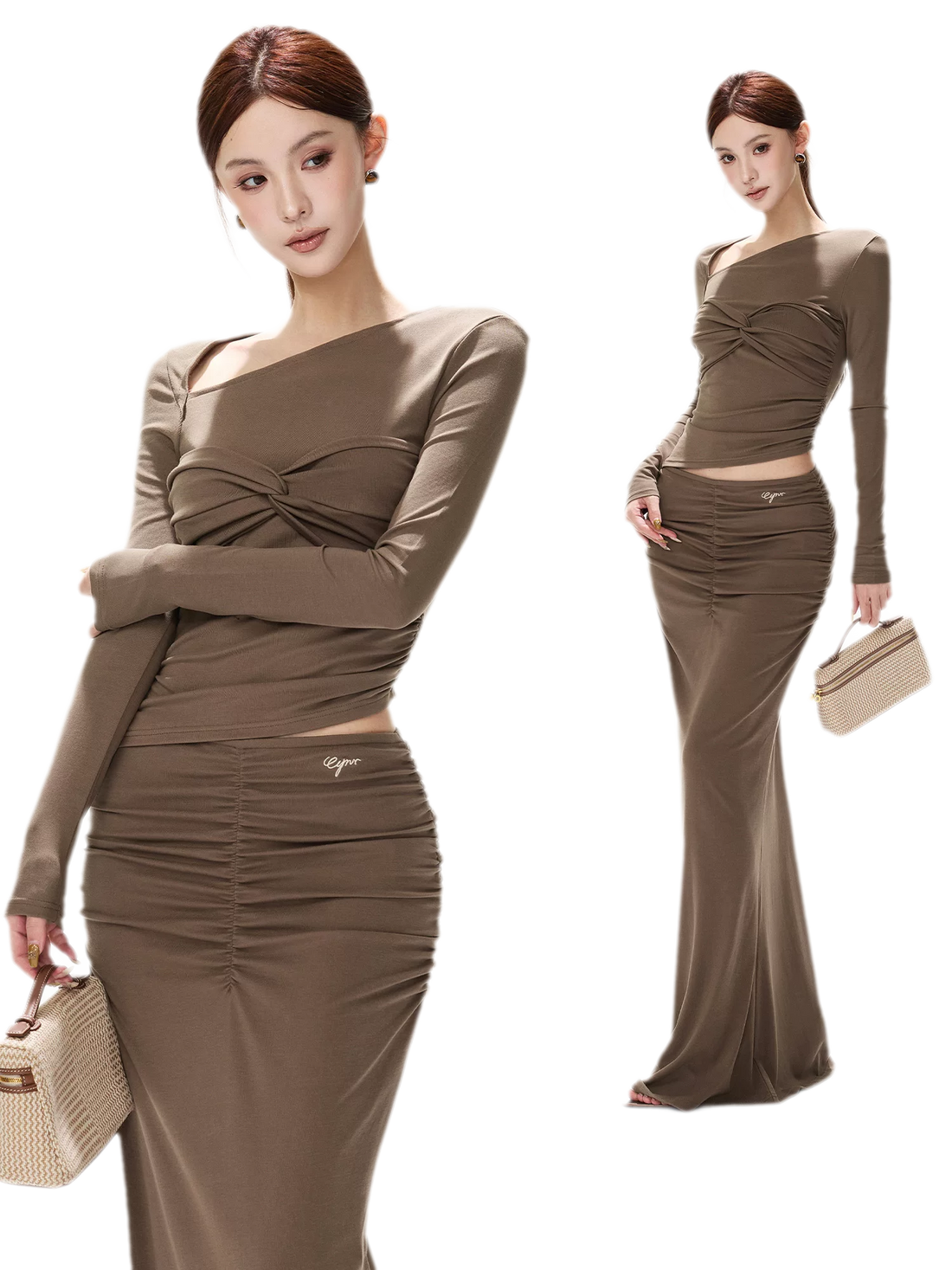 Ribbed Asymmetric Knit Set
