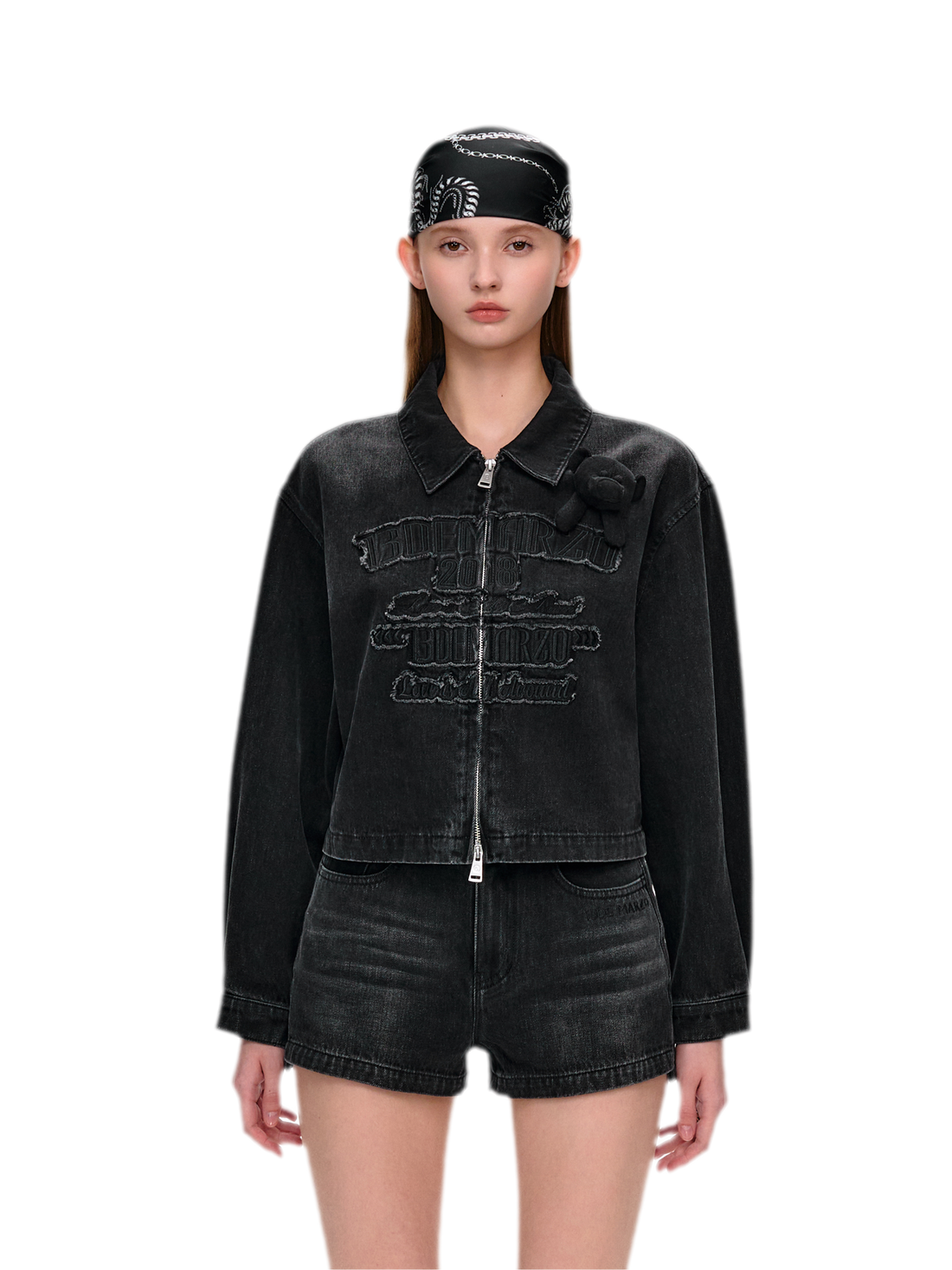 Bear Denim Zipped Shirt