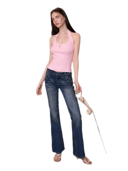 Wide Strap Halter Tank