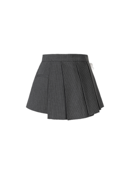 Shadow Stripe Asymmetrical Skort