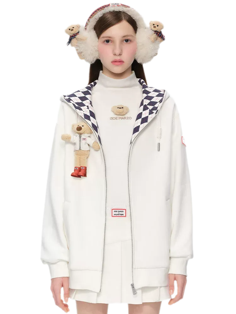 Áo khoác hoodie thêu lót nỉ