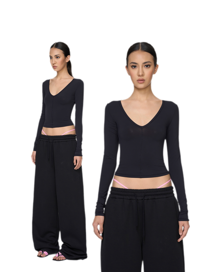 Deep V Slim Top